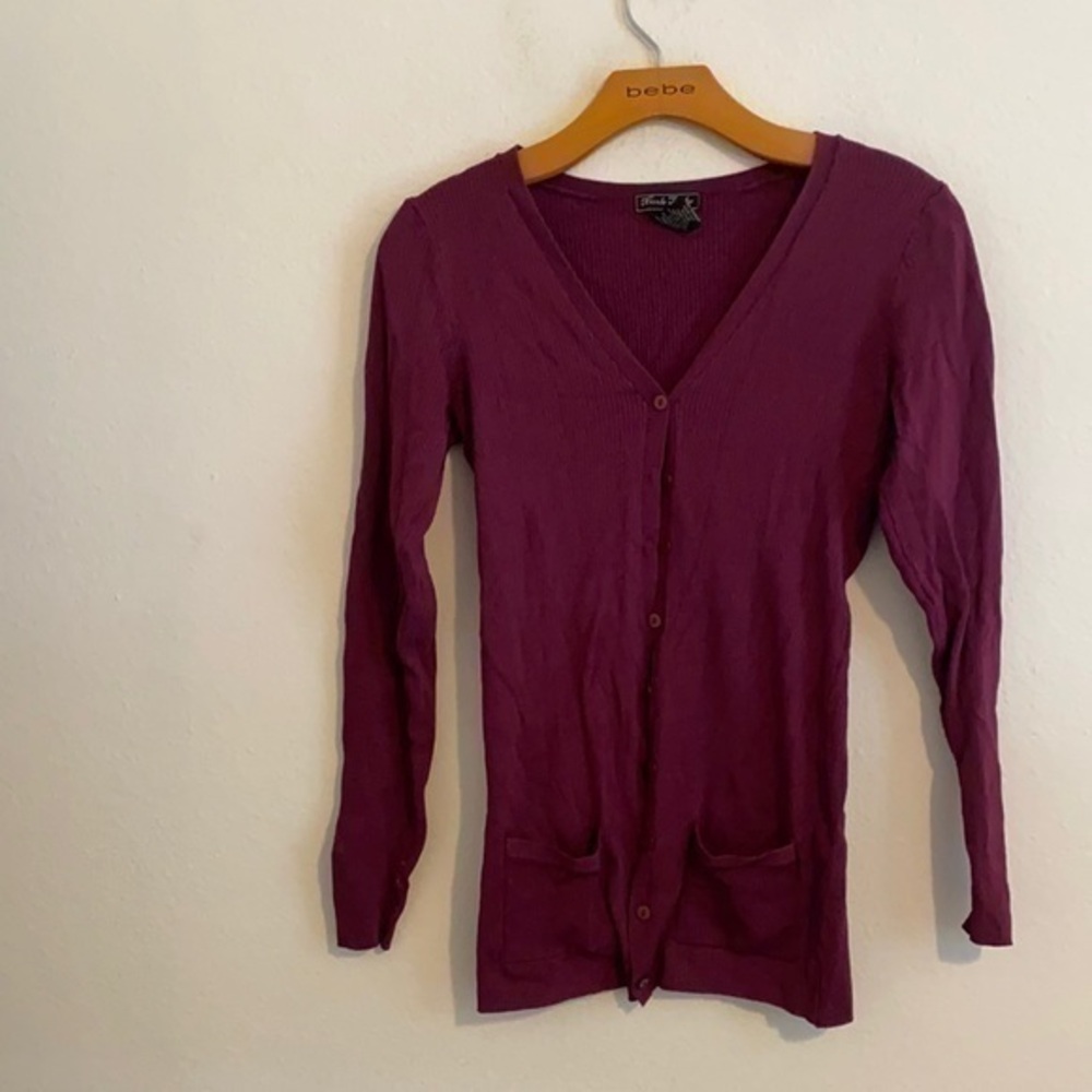 NICOLE TAYLOR PURPLE CARDIGAN SIZE SMALL
